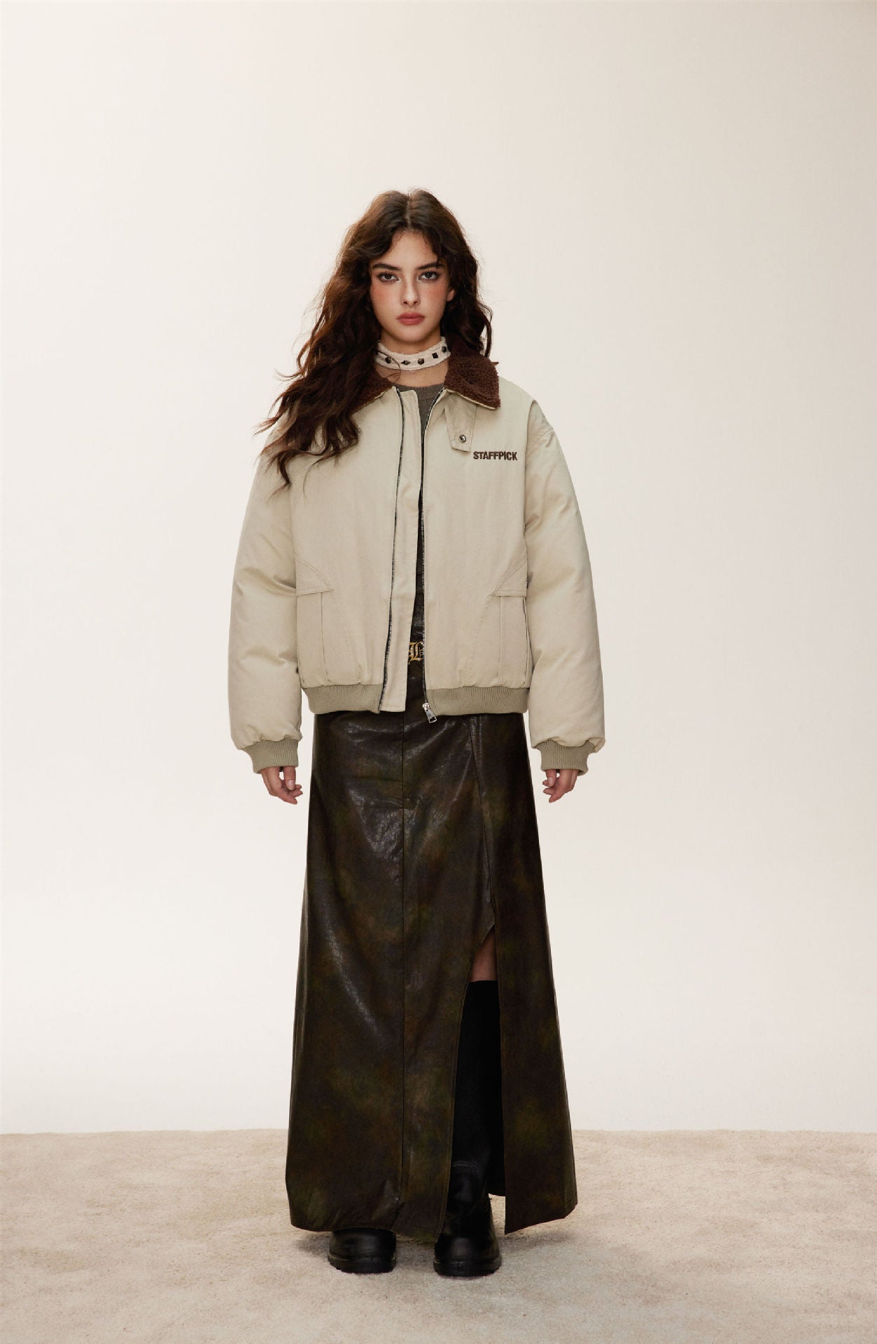 WO White Fur-Lined Coat
