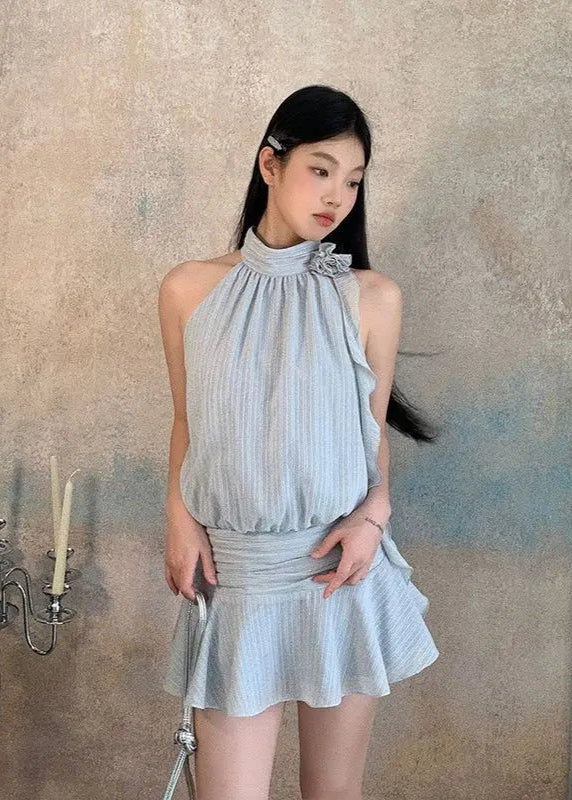 LILI Halter Mini Dress with Shorts