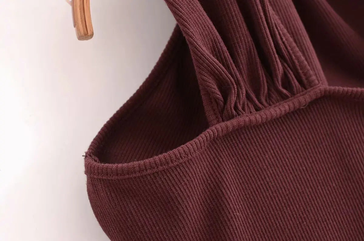 JI Brown Halter Dress