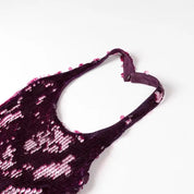 LILACH Purple Sequin Evening Dress