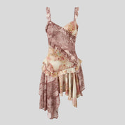 KOPI Asymmetric Floral Mini Dress