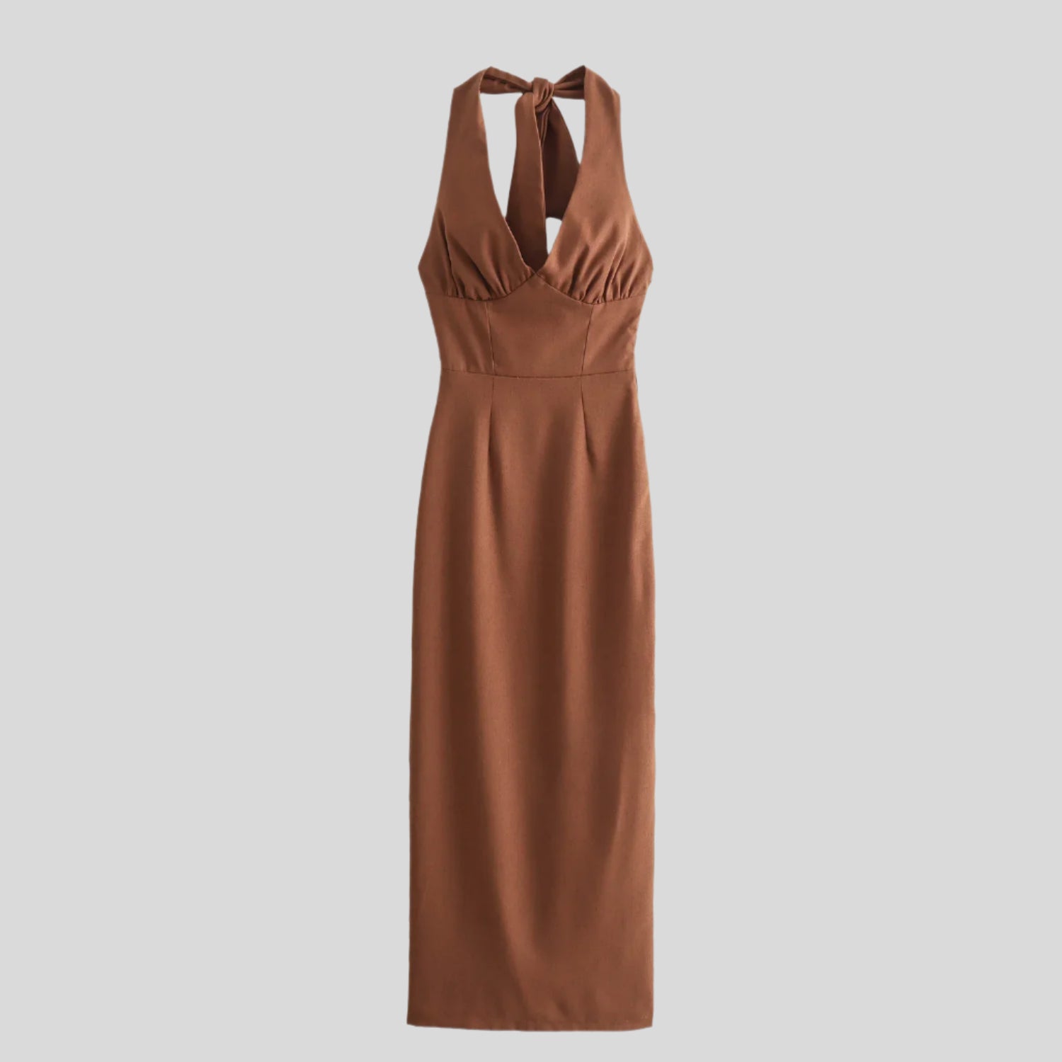 JU Brown Evening Dress
