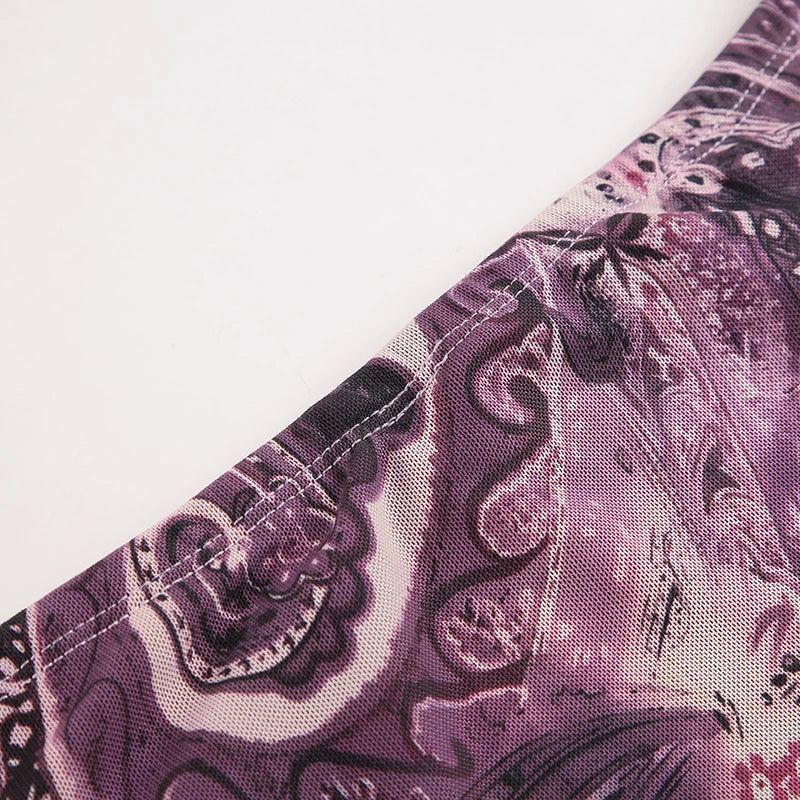 VI Vintage Purple Print Skirt