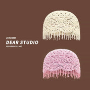 Knitted fringe hat