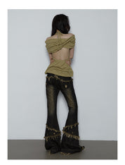UI Distressed Vintage Bell Jeans