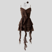 KOM Fringe & Flower Mini Dress
