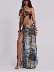 LUNA – Divided Mesh Dress with Ring Detail