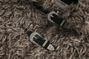 MOON Warm Fur Jacket with Buckle