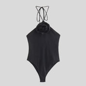 YAN Open-Back Floral Bodysuit