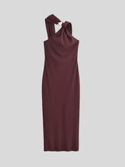 JI Brown Halter Dress
