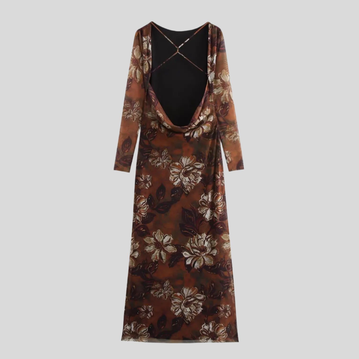 JI Floral Long-Sleeve Dress