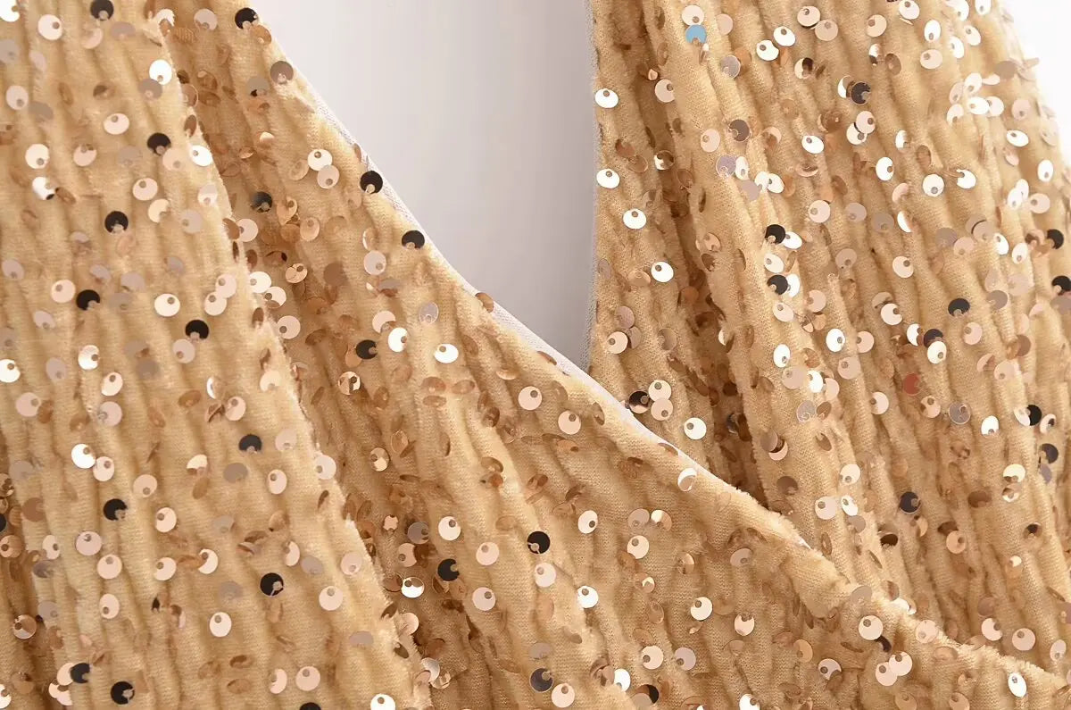 JOL Sequin Halter Evening Dress