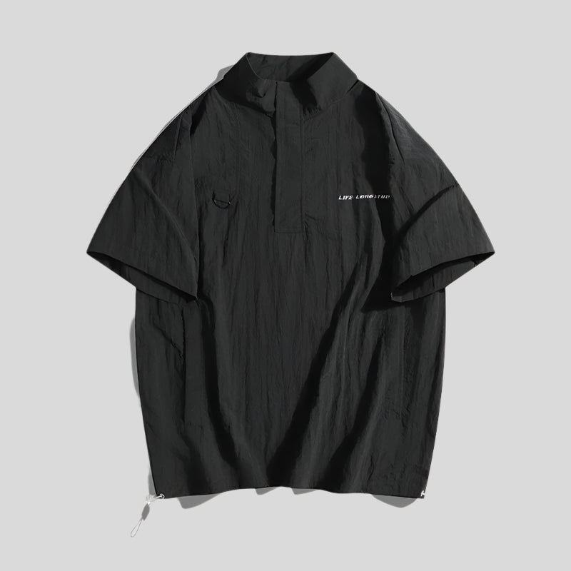 JUX Mandarin-Collar Shirt