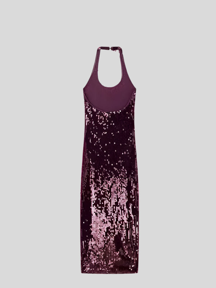 LILACH Purple Sequin Evening Dress