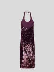 LILACH Purple Sequin Evening Dress