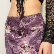 VI Vintage Purple Print Skirt