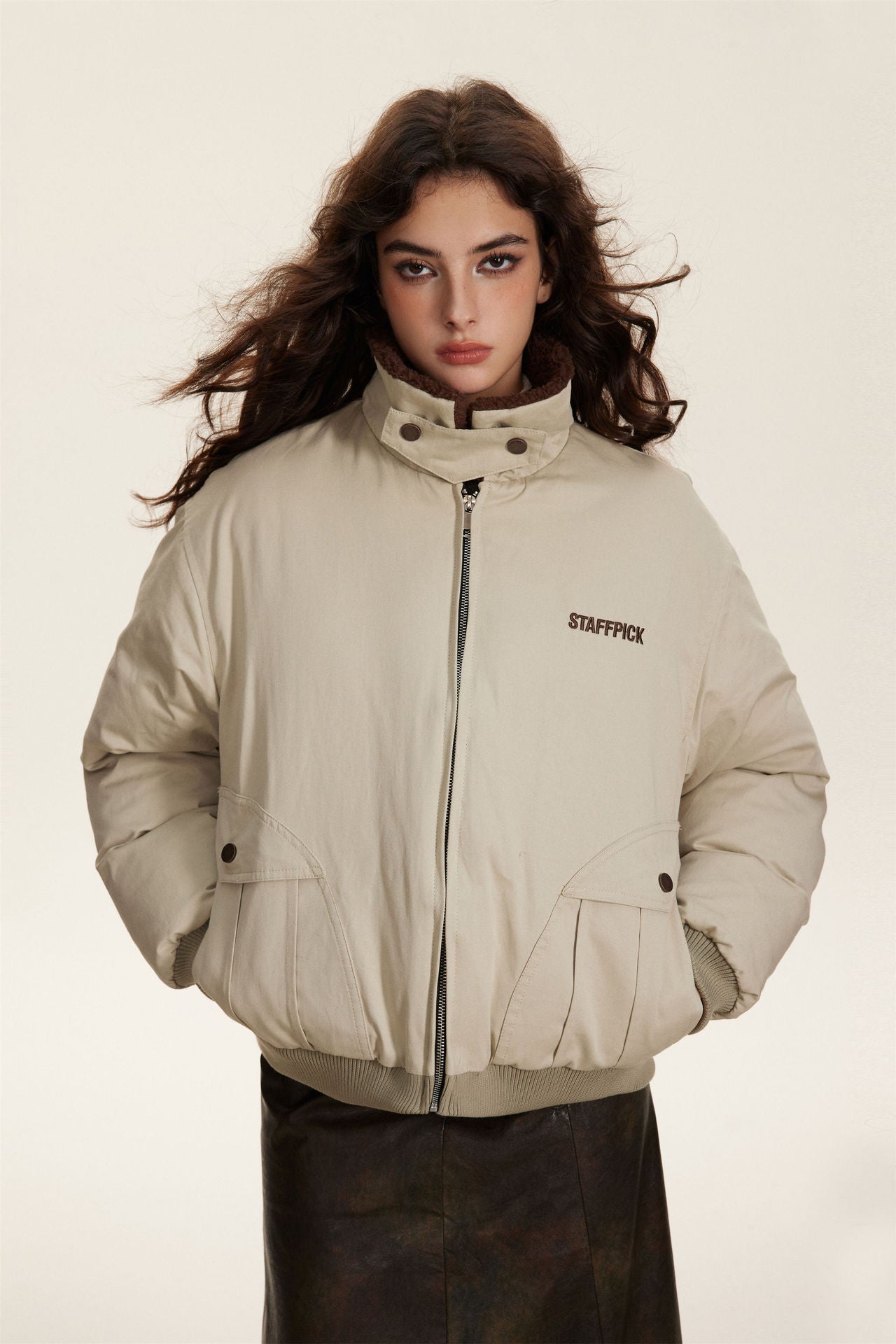 WO White Fur-Lined Coat