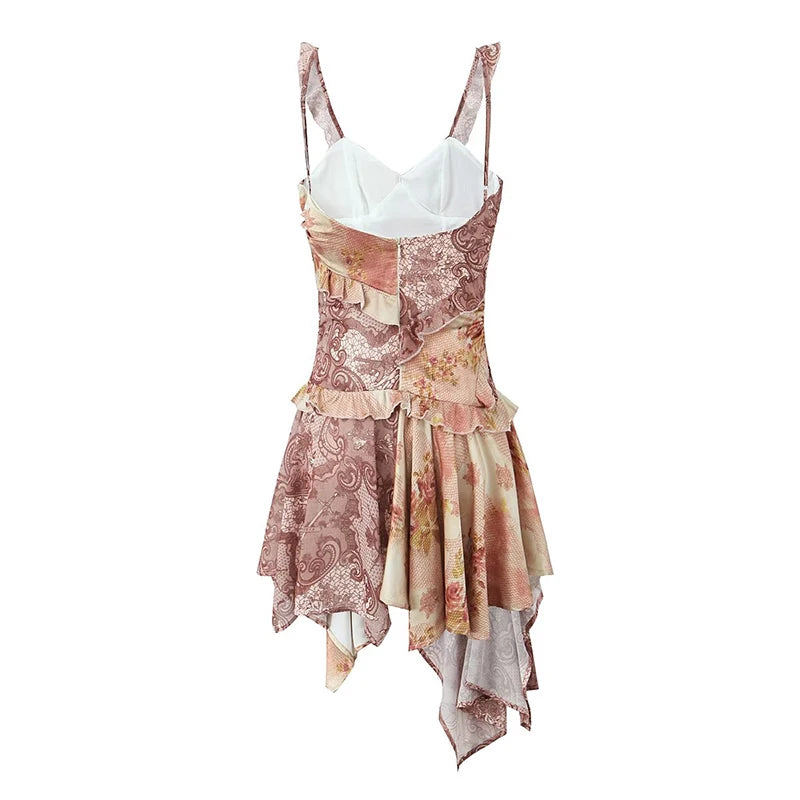KOPI Asymmetric Floral Mini Dress