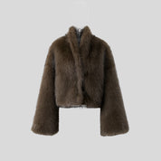 JOOM Cropped Fur Coat