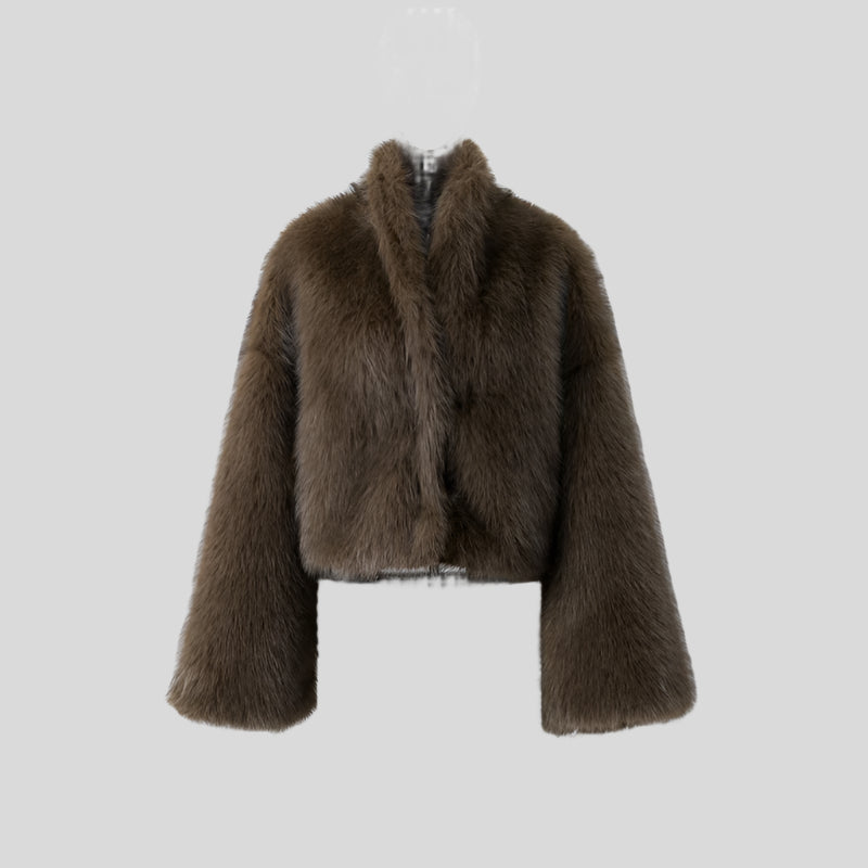 JOOM Cropped Fur Coat