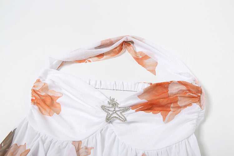 AYMI wide mini dress with starfish