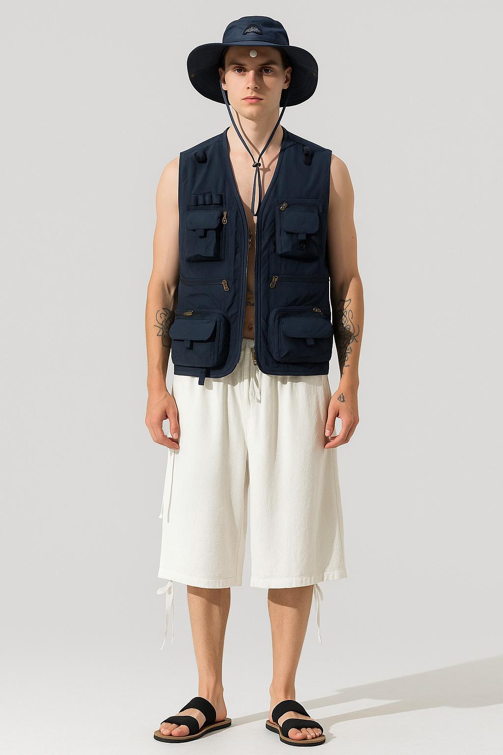 Linen-Blend Flared Pants