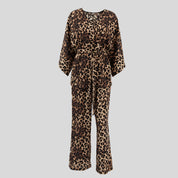 Leopard Print Shirt & Pants Suit