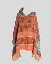 H Multi-Color Hooded Poncho