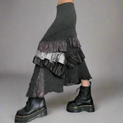 K Tiered Tartan Skirt