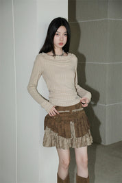 POP Tiered Vintage Mini Skirt