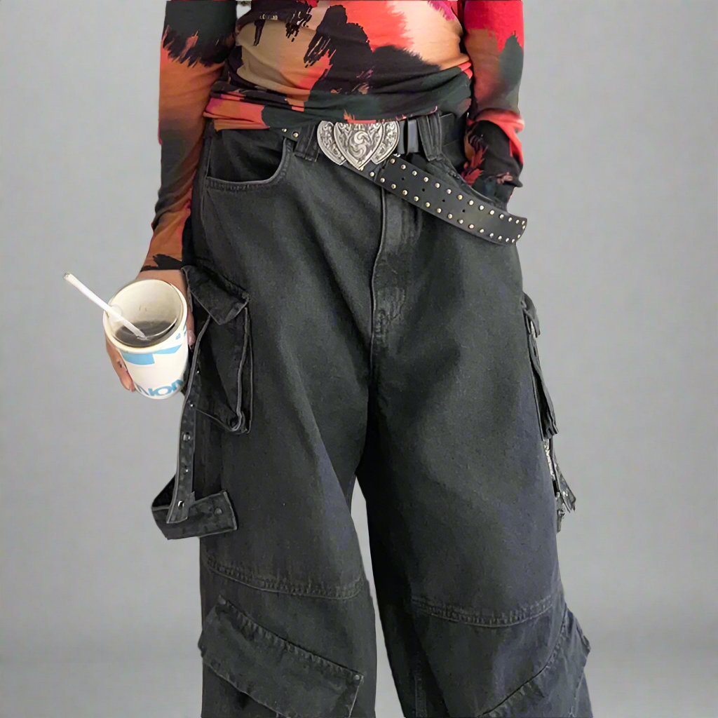 UO Wide Vintage Black Jeans