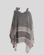 H Multi-Color Hooded Poncho