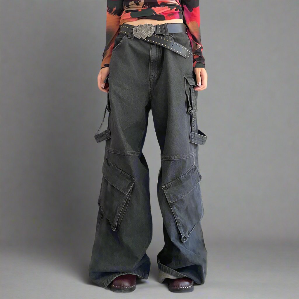 UO Wide Vintage Black Jeans