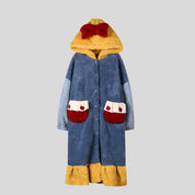 Open Onesie with Animal Embroidery