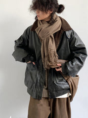 JUKO Leather Jacket with Fur