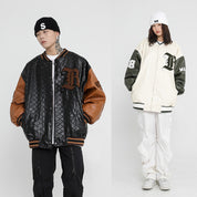 HR Embroidered Letter Baseball Coat