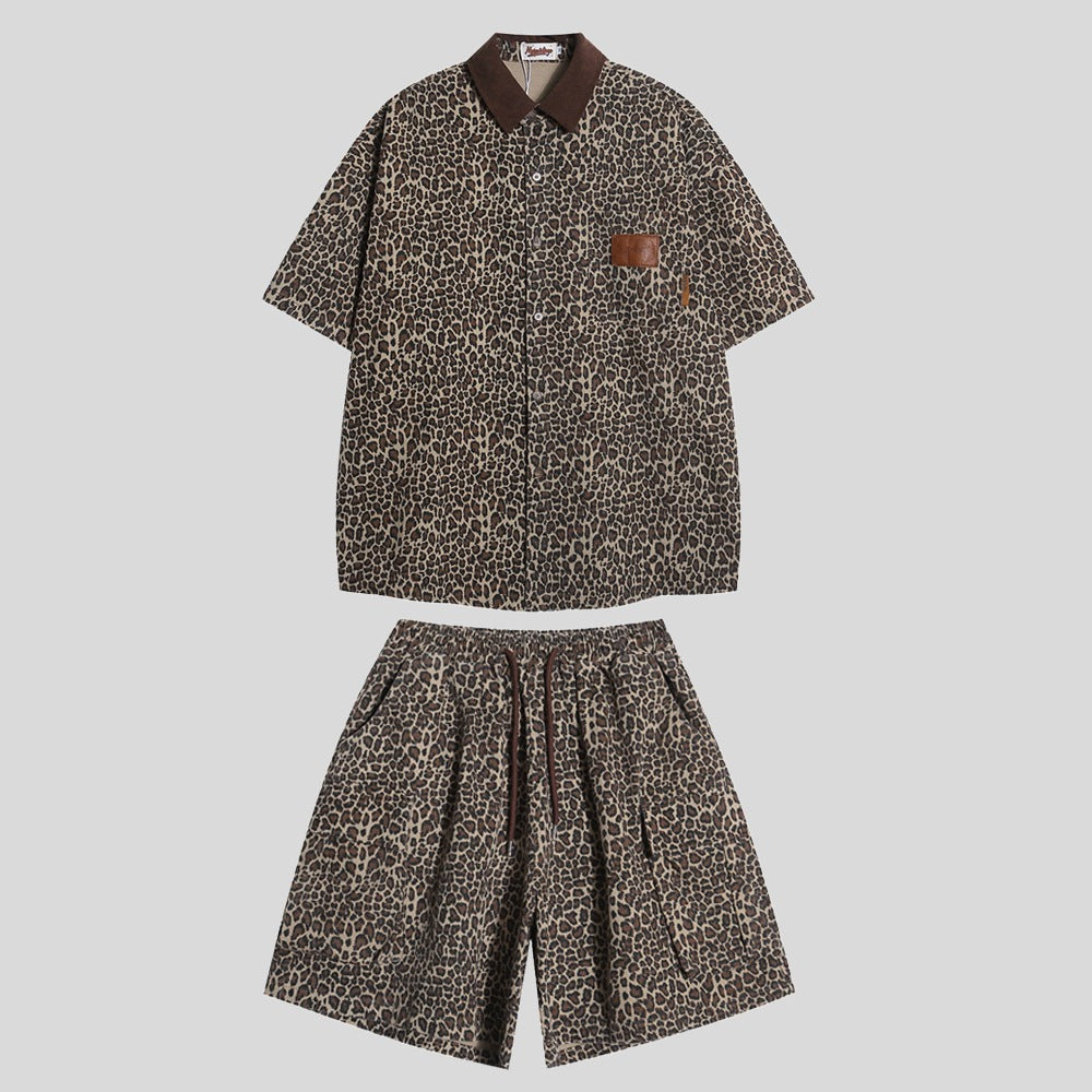 Leopard Shirt & Shorts Set