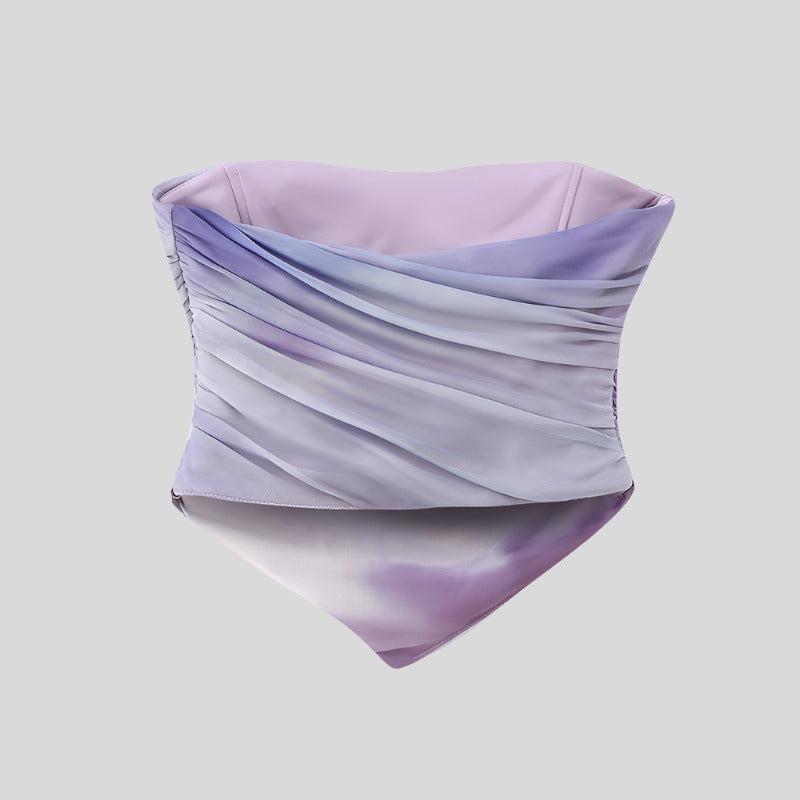 Lilach Purple Strapless Top