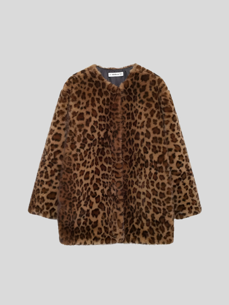 MOM Leopard Fur Coat