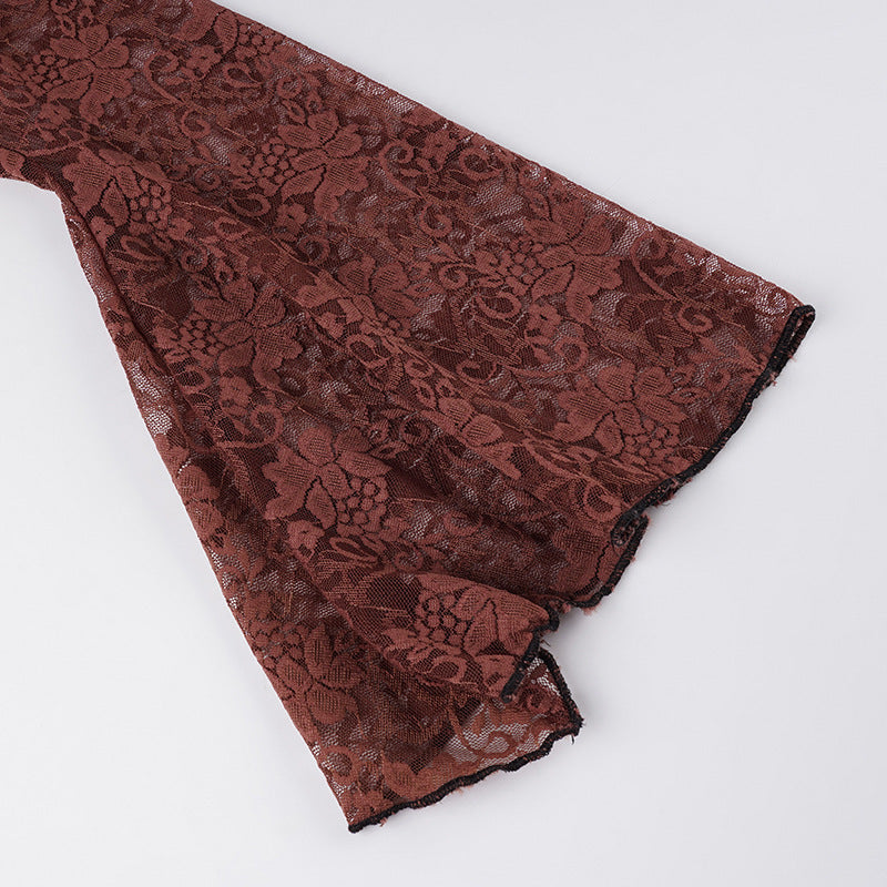 YAM Long-Sleeve Lace Blouse