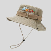 Train-Embroidered Bucket Hat