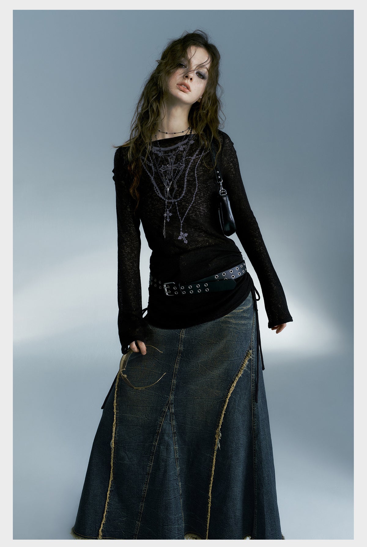 Long Denim Skirt