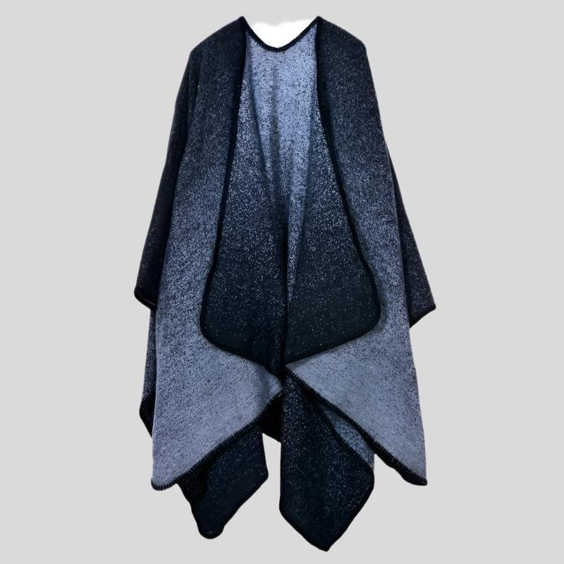 Warm poncho with colorful decorations, model Y
