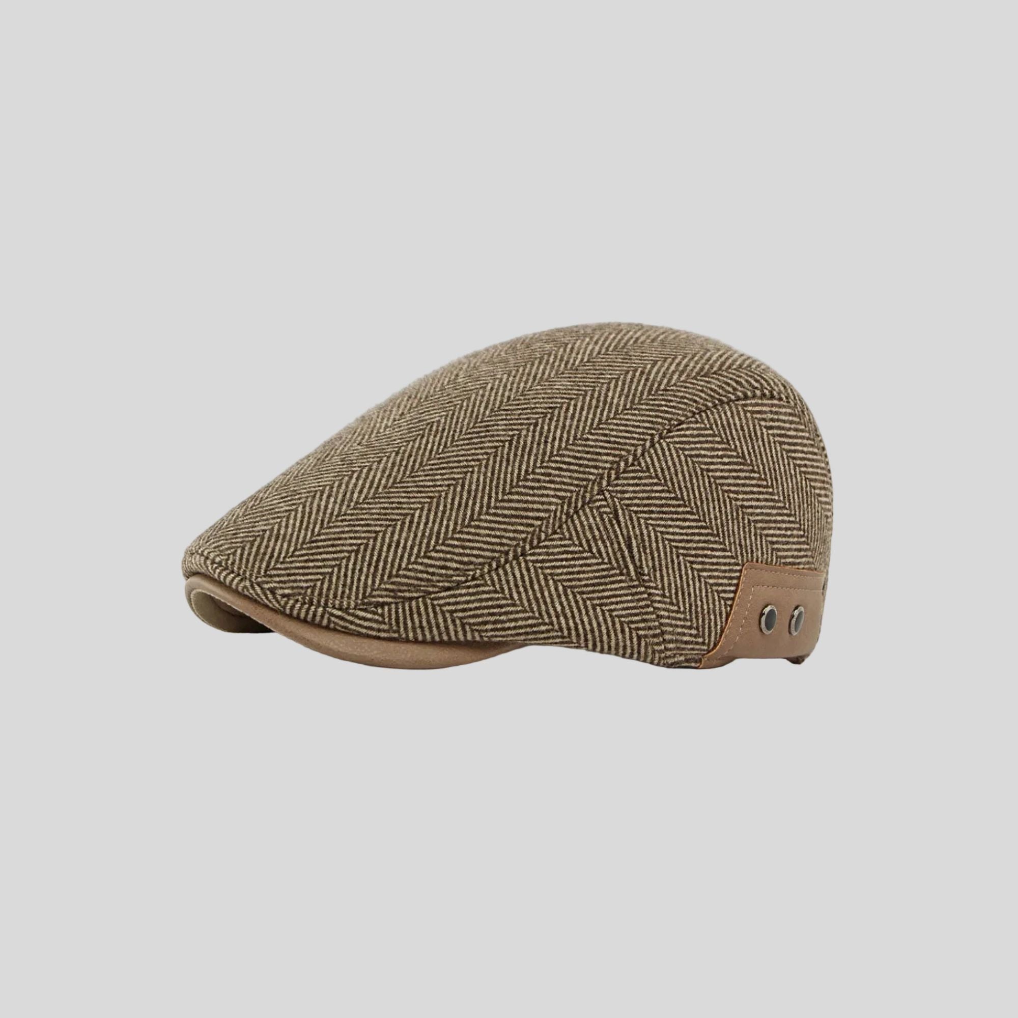 Striped Beret Hat with Ear Flaps