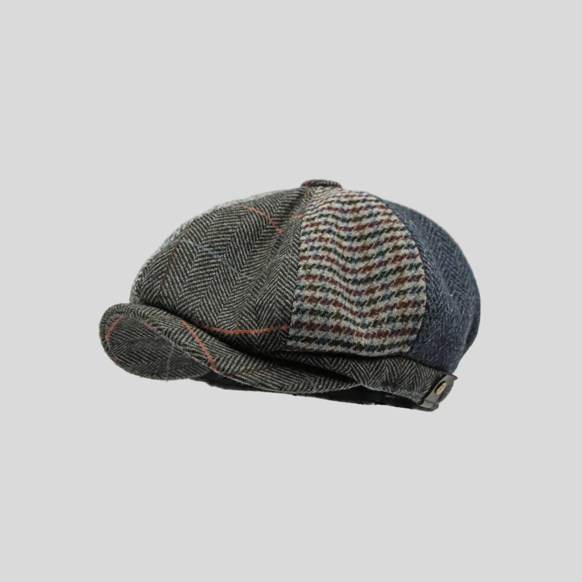 Patchwork Plaid Wool Beret Hat