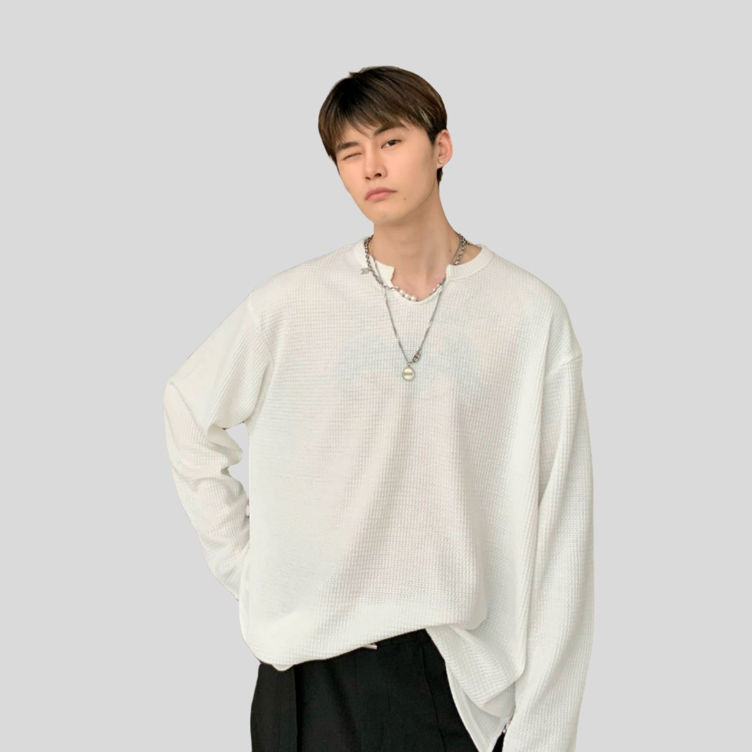 Solid Long-Sleeve Top