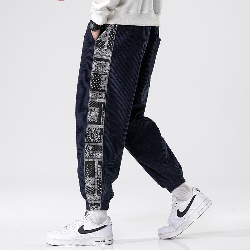Embroidered Corduroy Pants