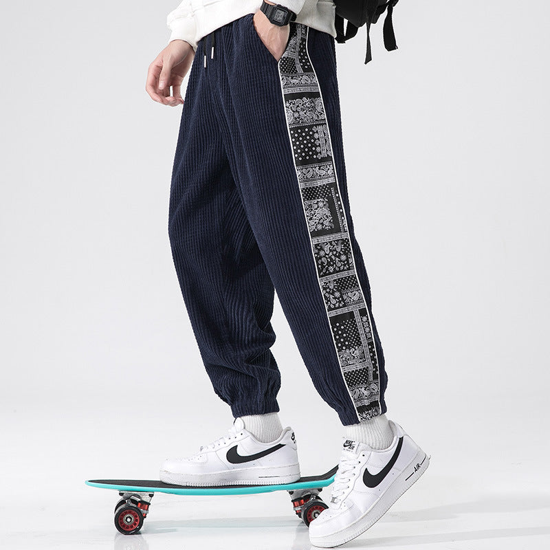 Embroidered Corduroy Pants
