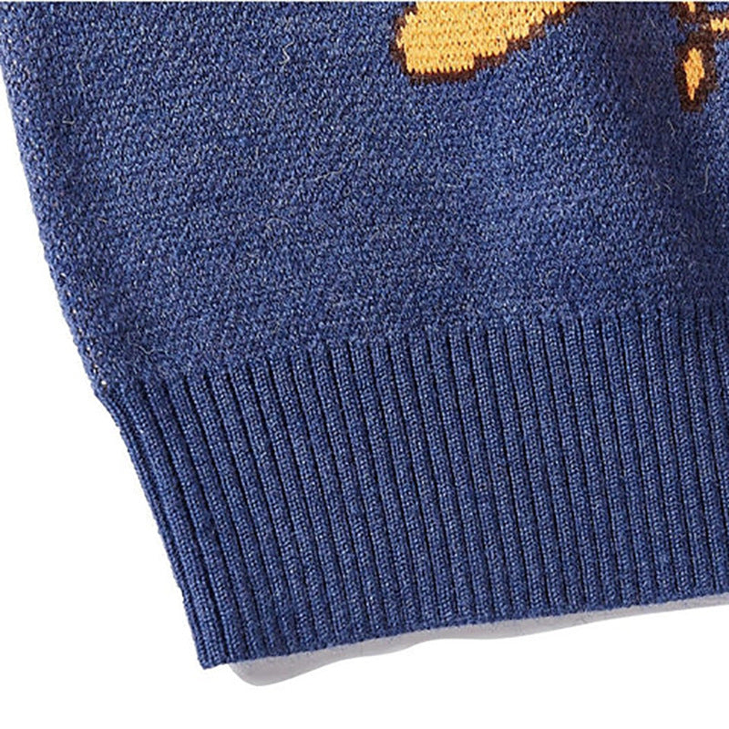 Cat-and-Fish Print Sweater