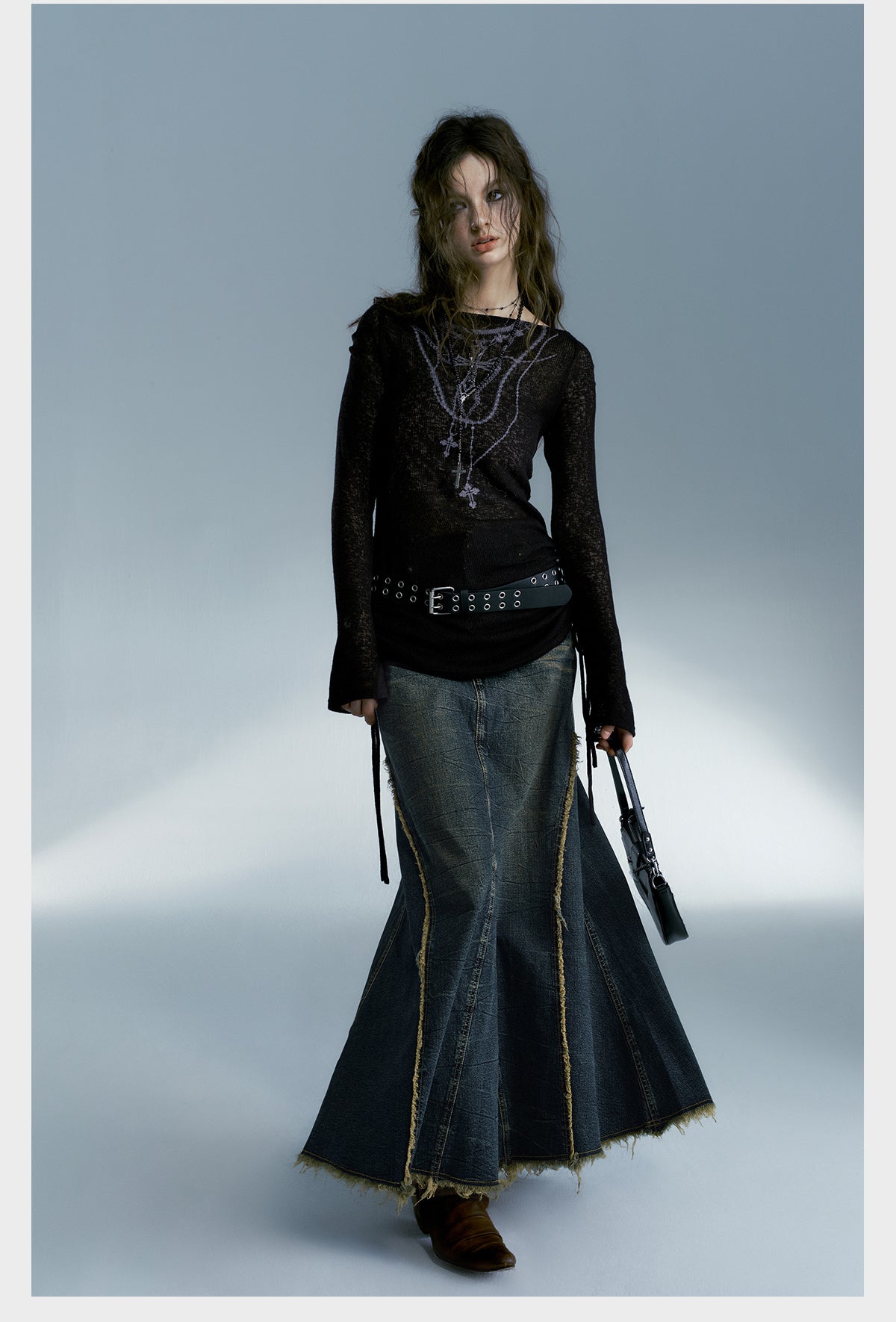 Long Denim Skirt